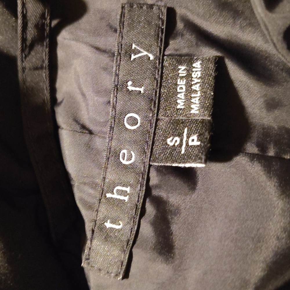 Theory Down Puffer Jacket, Women Black, Snap Closure, Pockets, Collar, Lined, S - Picture 2 of 12